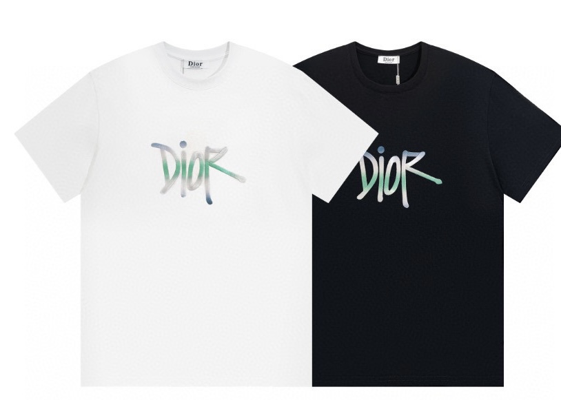 驚きの破格値2024 新着 ディオールt偽物 純綿 トップス 短袖Tシャツ 日常用 ロゴ刺繍 春新品 男女兼用 2色可選_1