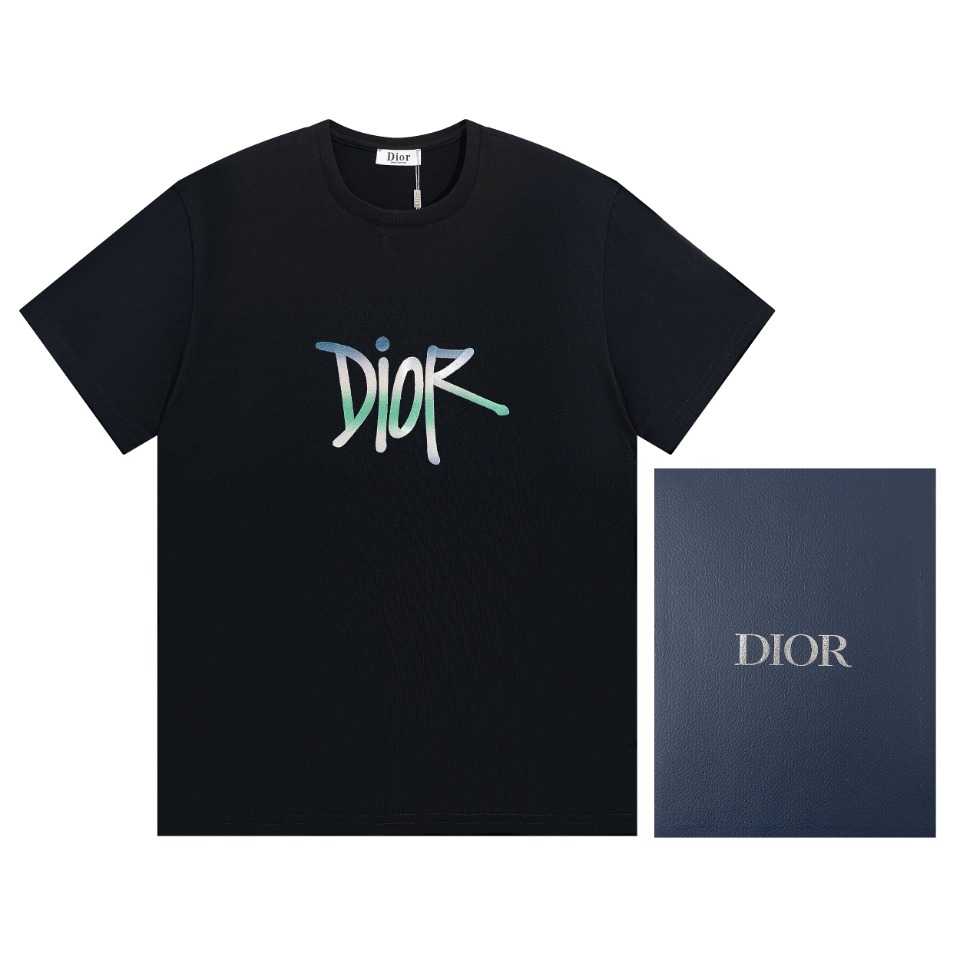 驚きの破格値2024 新着 ディオールt偽物 純綿 トップス 短袖Tシャツ 日常用 ロゴ刺繍 春新品 男女兼用 2色可選_3