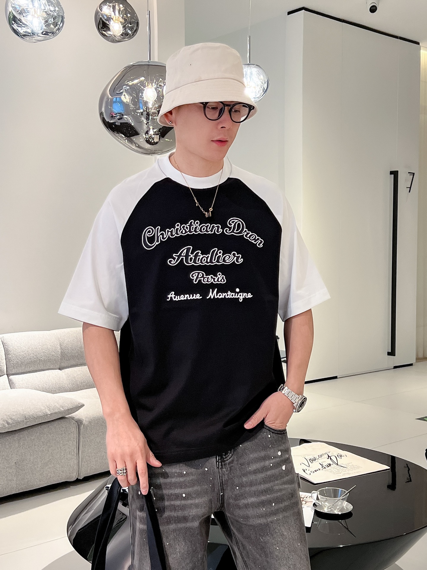 超激レア人気新作 ディオール tシャツ レディース激安通販 短袖 トップス 純綿tシャツ プリント 人気服 ブラック_6