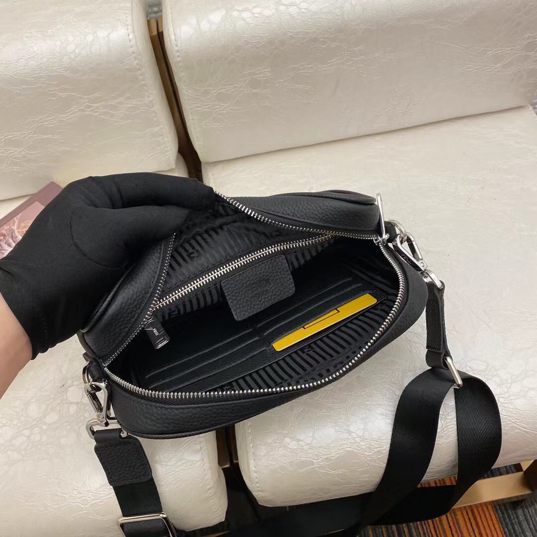 フェンディ バッグ スカーフコピー 斜め掛けバッグ 軽量 可愛い 最新品 ファッション 柔らかい 牛革 ミニ ブラック_9