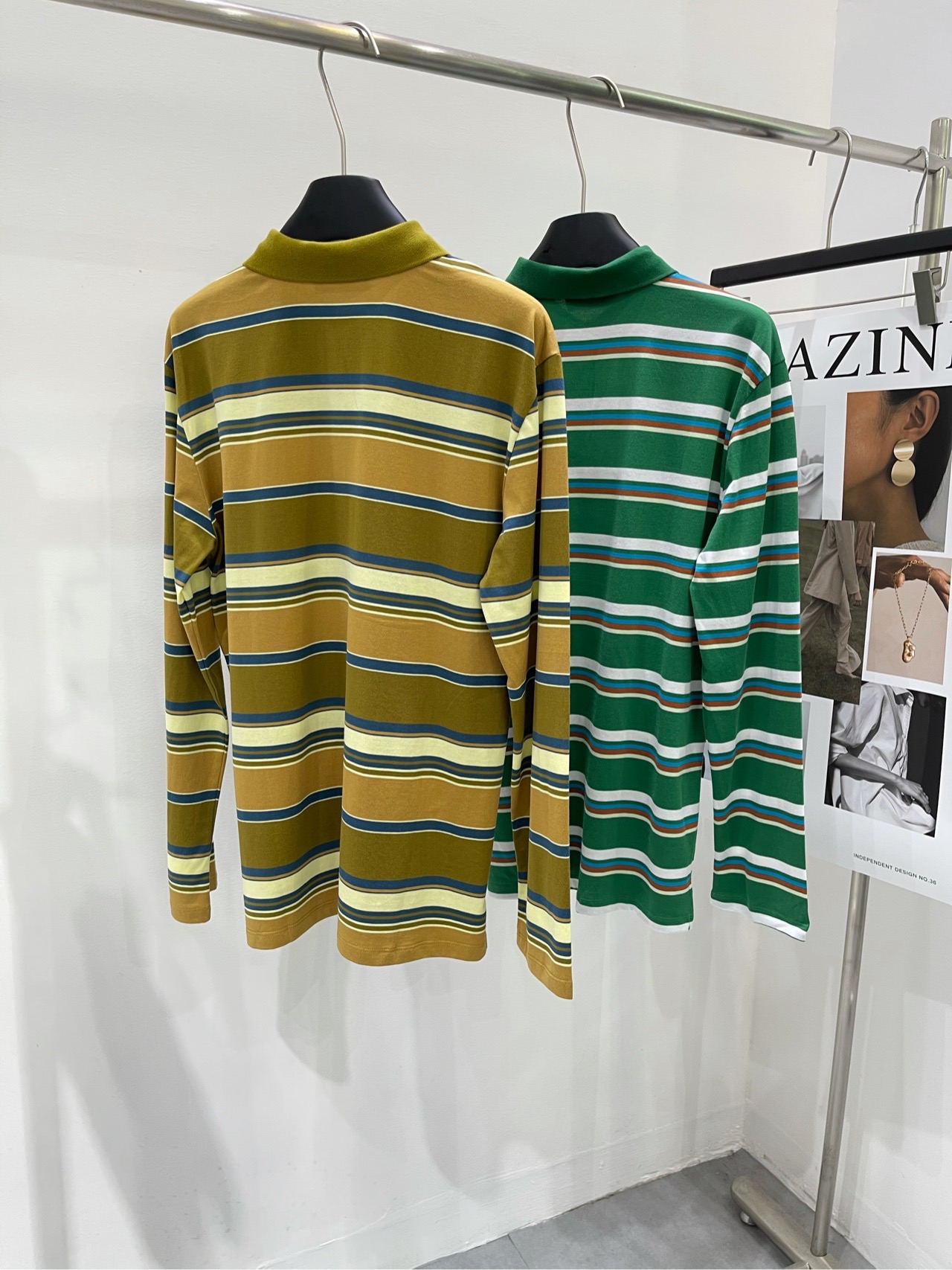 ミュウミュウ リボンＮ級品 ポロシャツ 長袖 襟あり 縞模様 シンプル 純綿 個性的 ファッション 2色可選_8