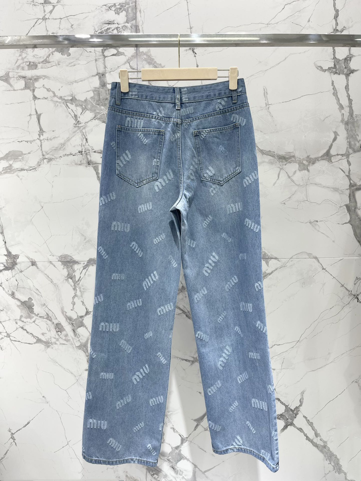 ミュウミュウデニムＮ級品 春夏ズボン ズボン ジーンズ 筒形パンツ 薄い ファッション ゆったり ブルー_9