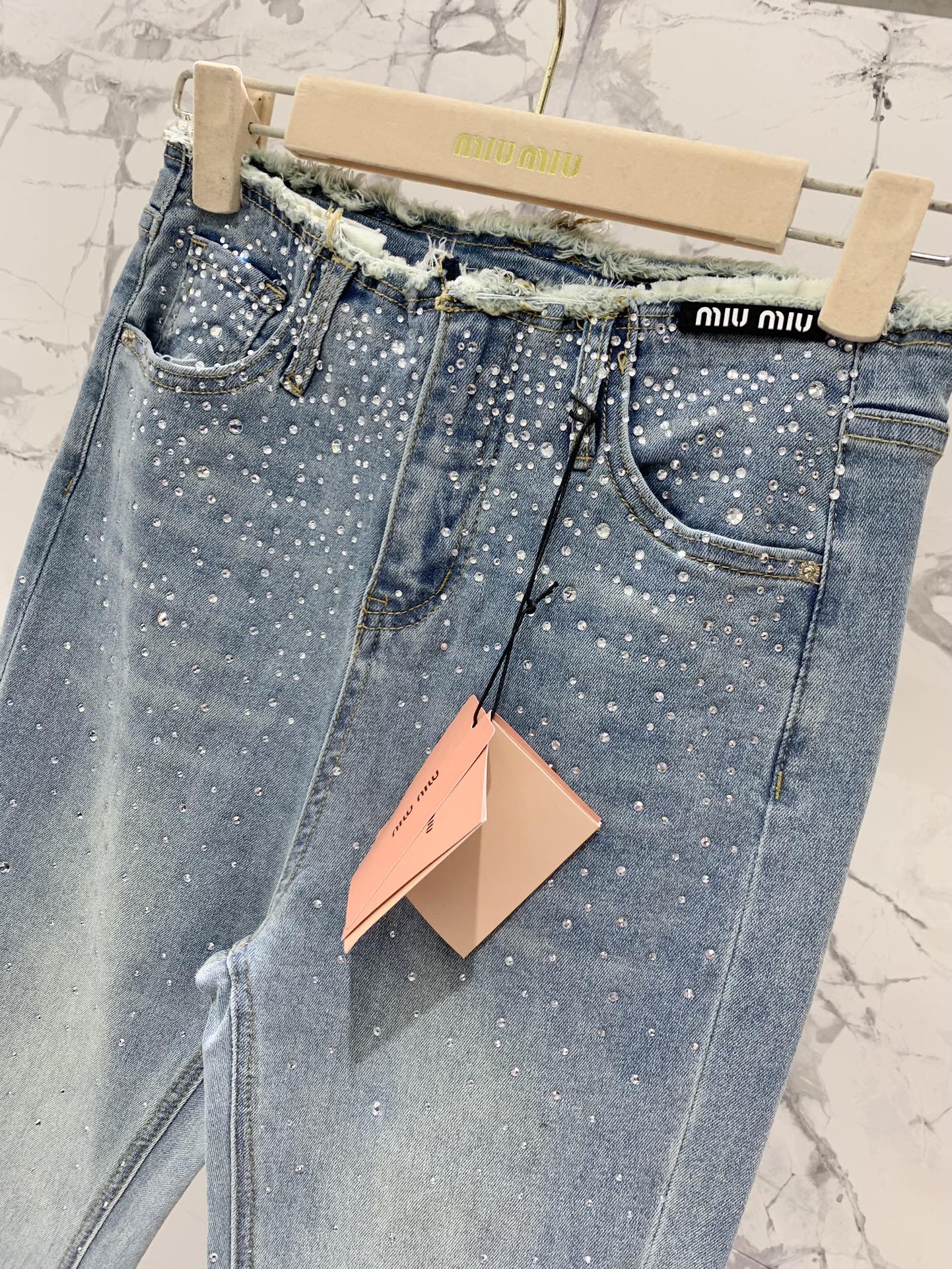 miumiu ジーパンスーパーコピー ラッパ形ズボン パンツ ジーンズ カジュアル ゆったり 美脚 大人気 ブルー_3