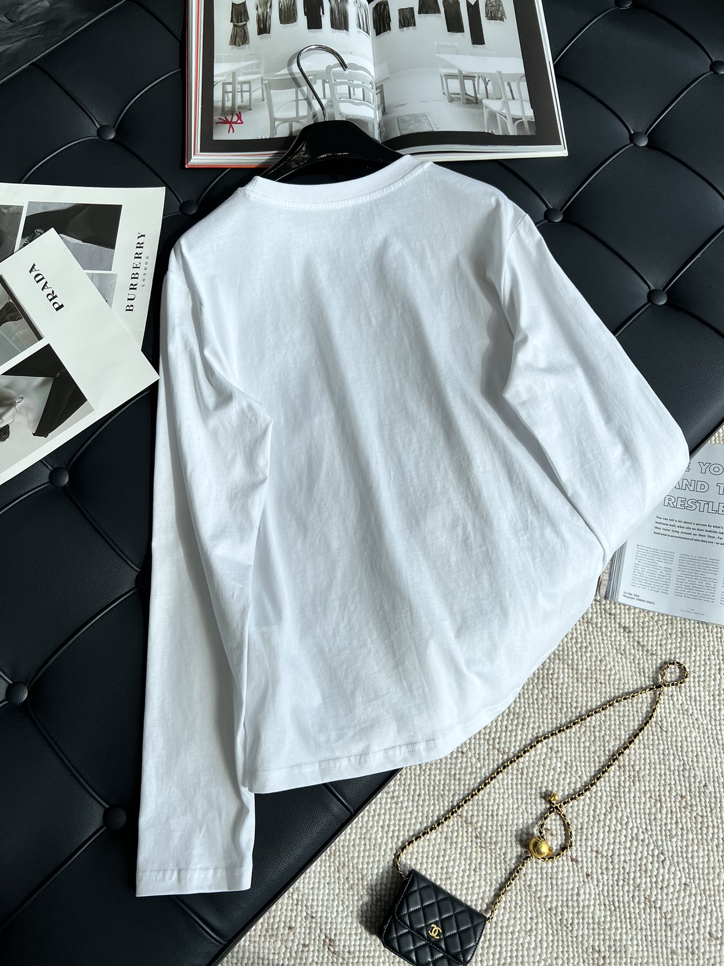 ミュウミュウツーＮ級品 長袖 Tシャツ トップス シンプル 純綿 高品質 秋冬服 大人気 ゆったり ホワイト_6