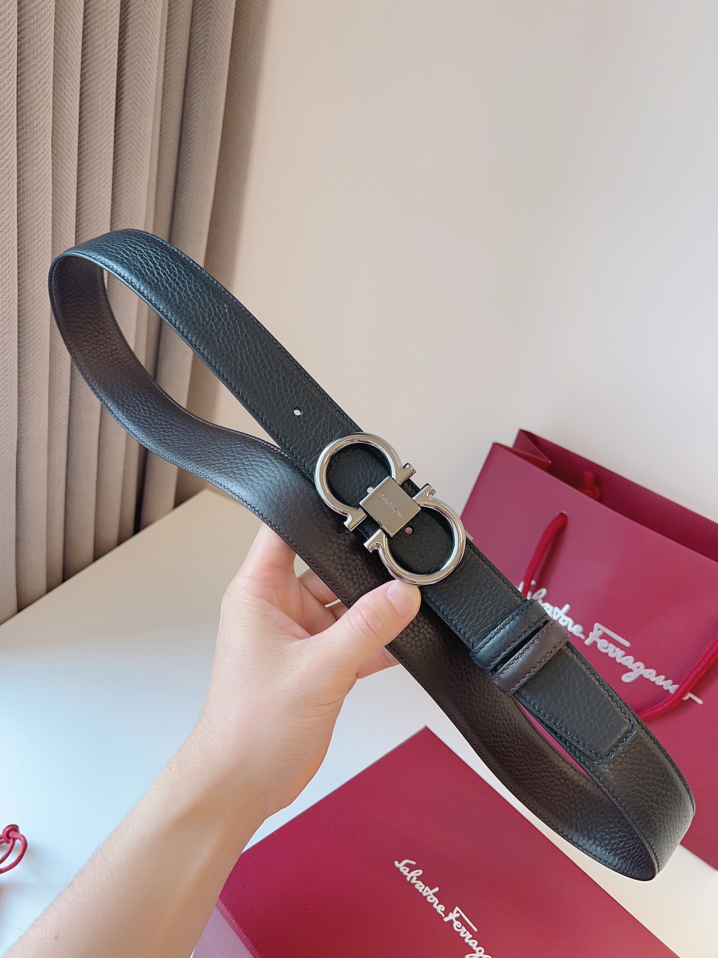 メンズ フェラガモ ベルトＮ級品 幅35㎜ 牛革 ビジネス プレゼント 人気定番 ファッション メンズ ブラック_6