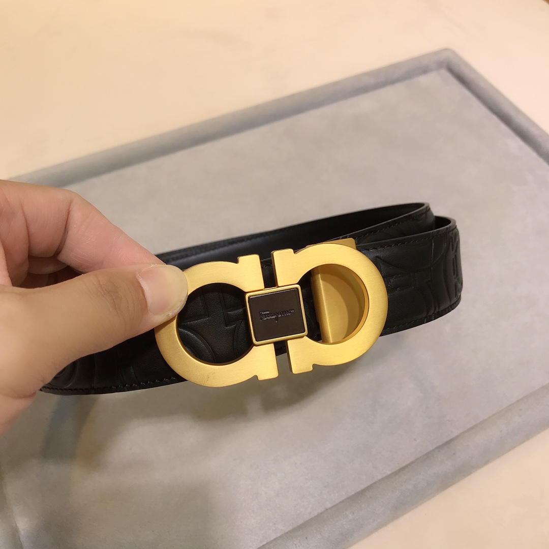 ferragamoふぇら が もの ベルト偽物 幅34㎜ ビジネス 紳士ベルト 牛革 本革 シンプル 両面兼用 メンズ 2色のバックル可選 ブラック_13