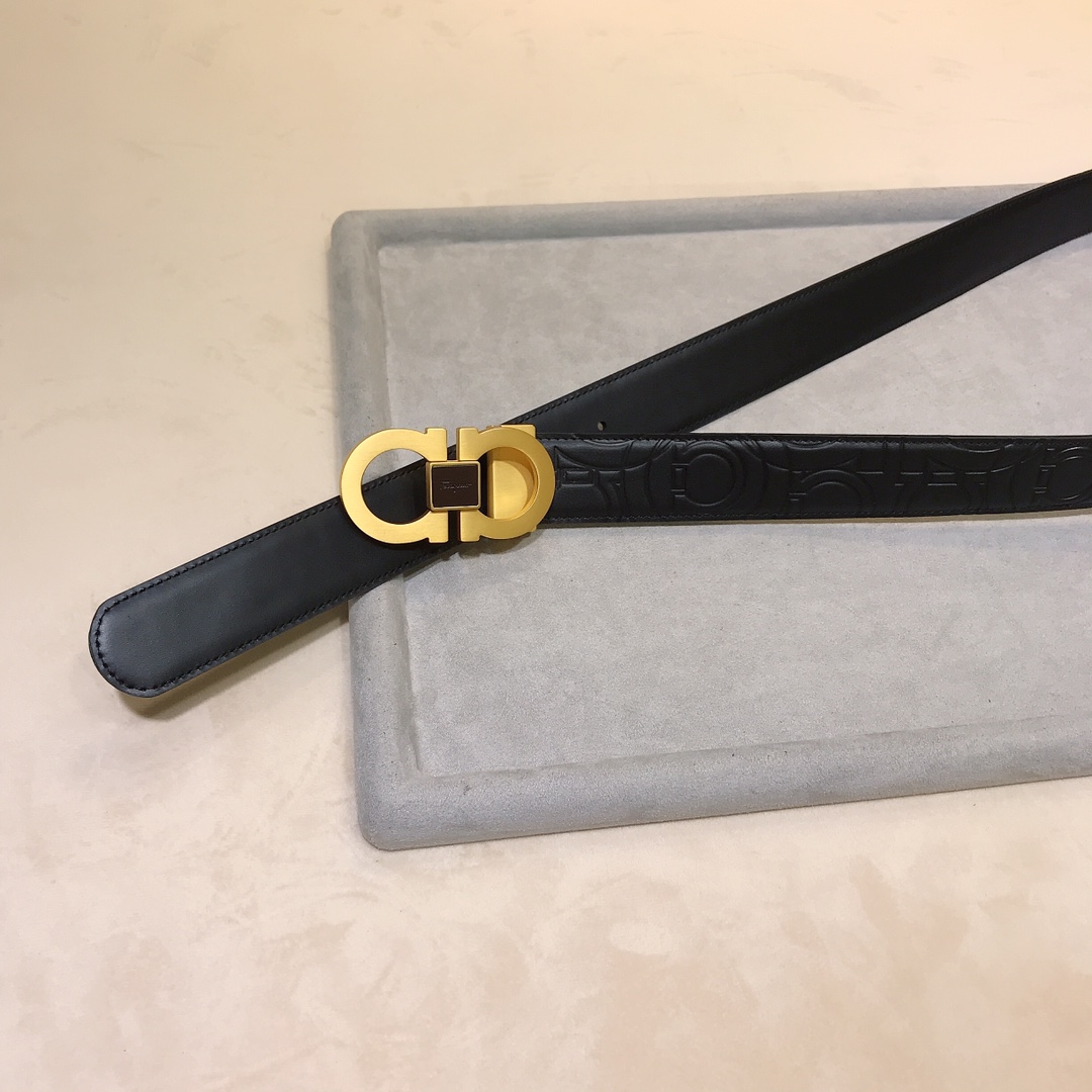 ferragamoふぇら が もの ベルト偽物 幅34㎜ ビジネス 紳士ベルト 牛革 本革 シンプル 両面兼用 メンズ 2色のバックル可選 ブラック_16