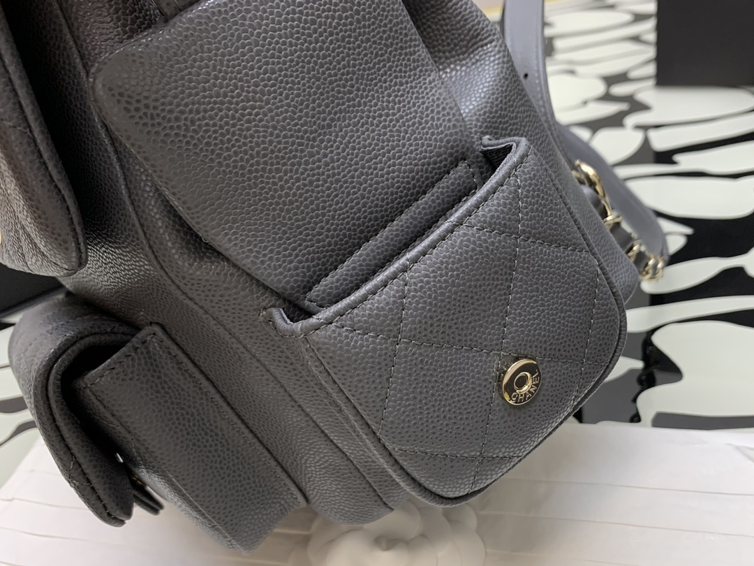 シャネル CHANEL限定 スーパーコピー バッグ レザー グレー 軽量  人気　リュック_3