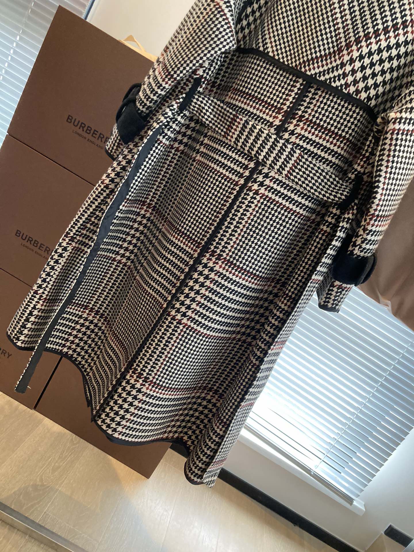 バーバリー メンズ アウタースーパーコピー コート アウター  暖かい 冬服 高級感 ウール 格子模様 ロング グレイ_4