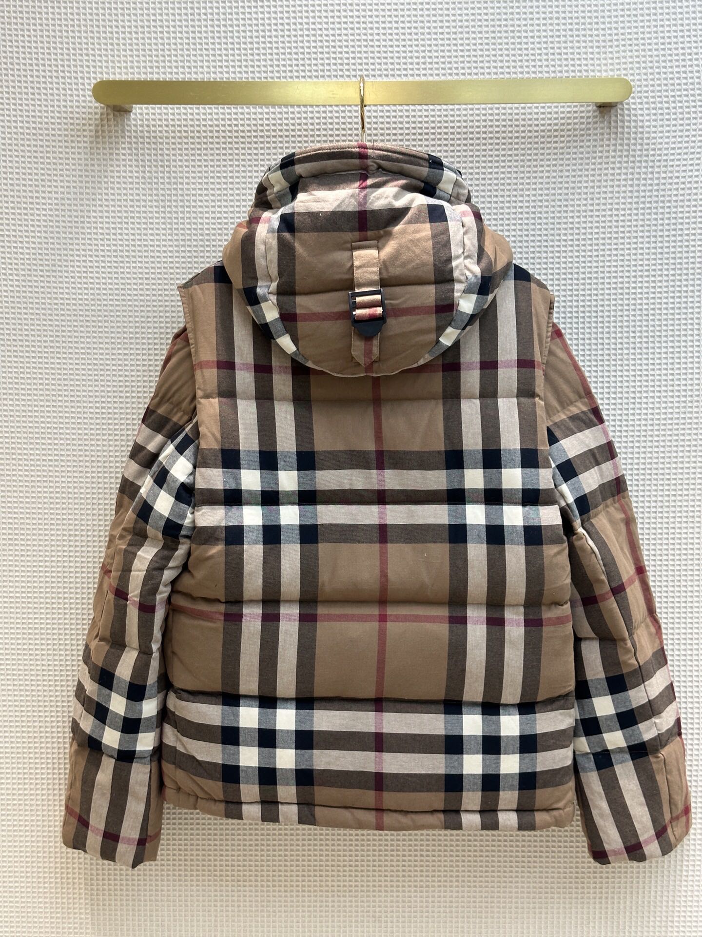 バーバリー メンズ ダウンＮ級品 トップス ダウンジャケット フード付き 軽量 格子模様 冬服 ブラウン_2