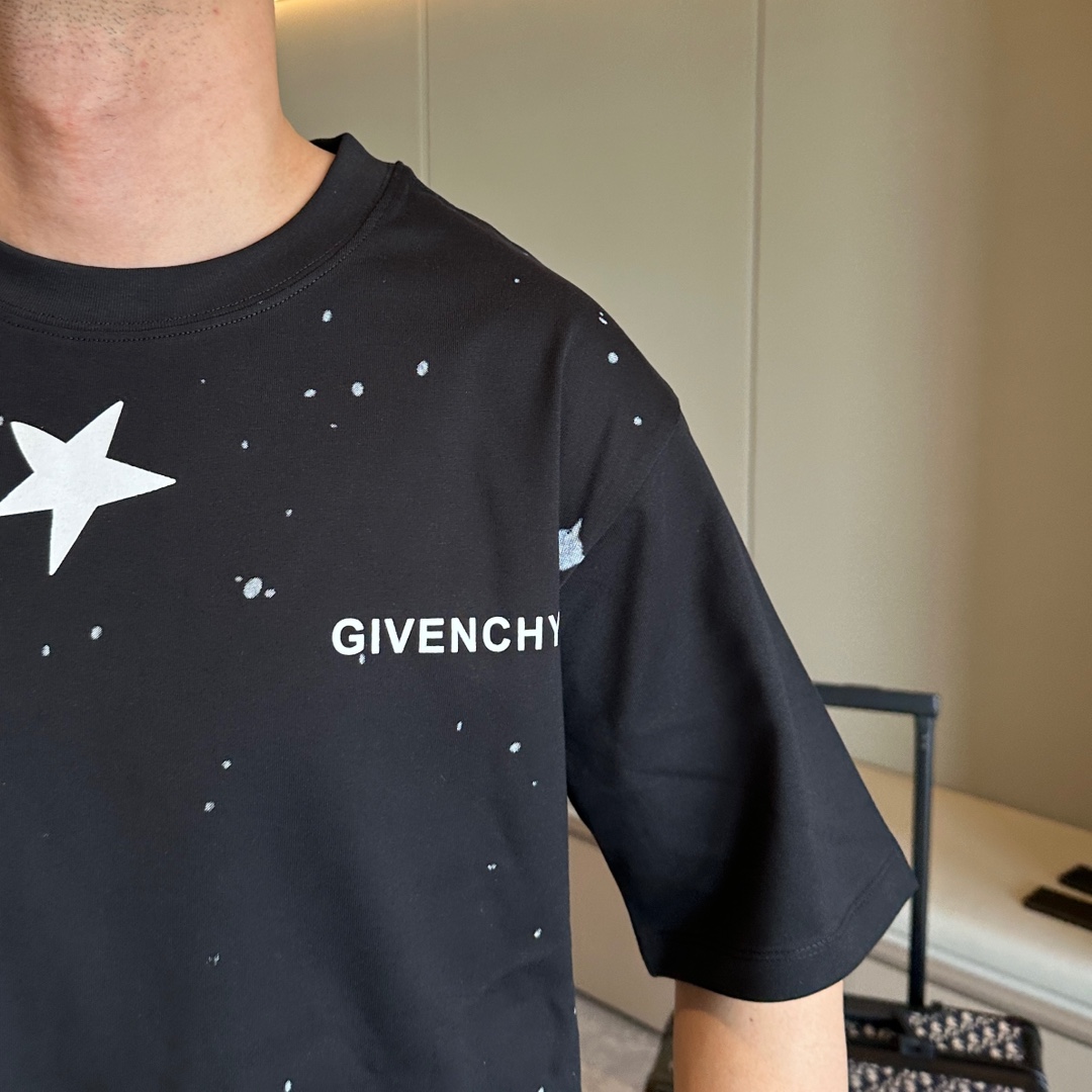 ジバンシィ 偽物 コピー 半袖 Tシャツ ウールコットン ブラック 柔らかい 花柄_5