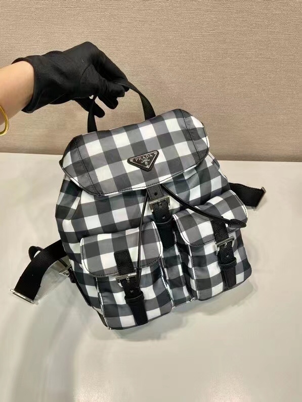 プラダ 素材Ｎ級品 バックバッグ 肩掛けバッグ 格子模様 牛革 レザー 軽量 ファッション 人気 ブラック_4