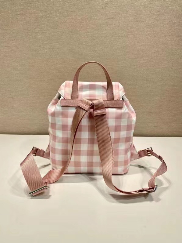 プラダ 素材 一覧コピー バックバッグ 肩掛けバッグ 格子模様 牛革 レザー 軽量 ファッション 人気 ピンク_3