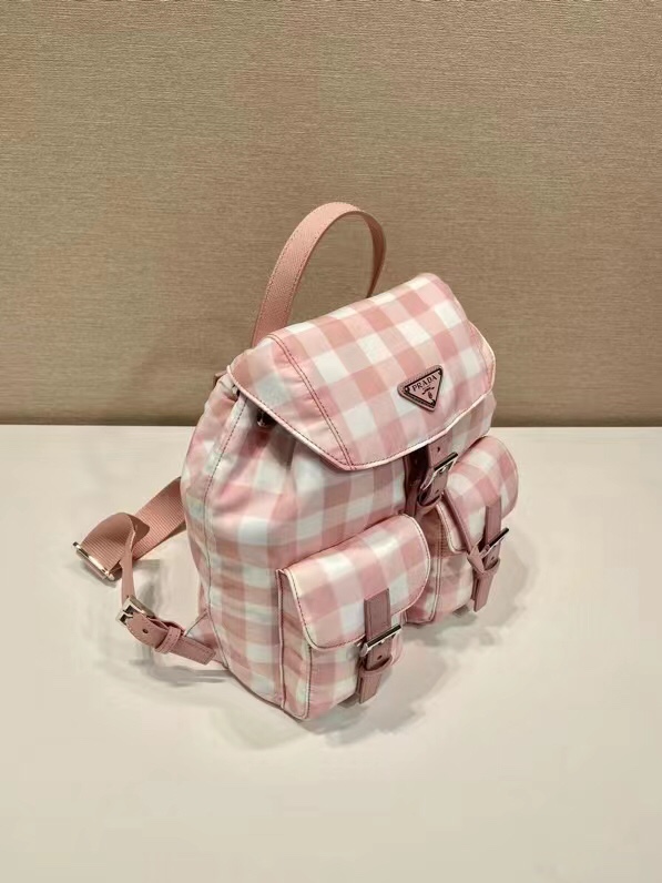 プラダ 素材 一覧コピー バックバッグ 肩掛けバッグ 格子模様 牛革 レザー 軽量 ファッション 人気 ピンク_9
