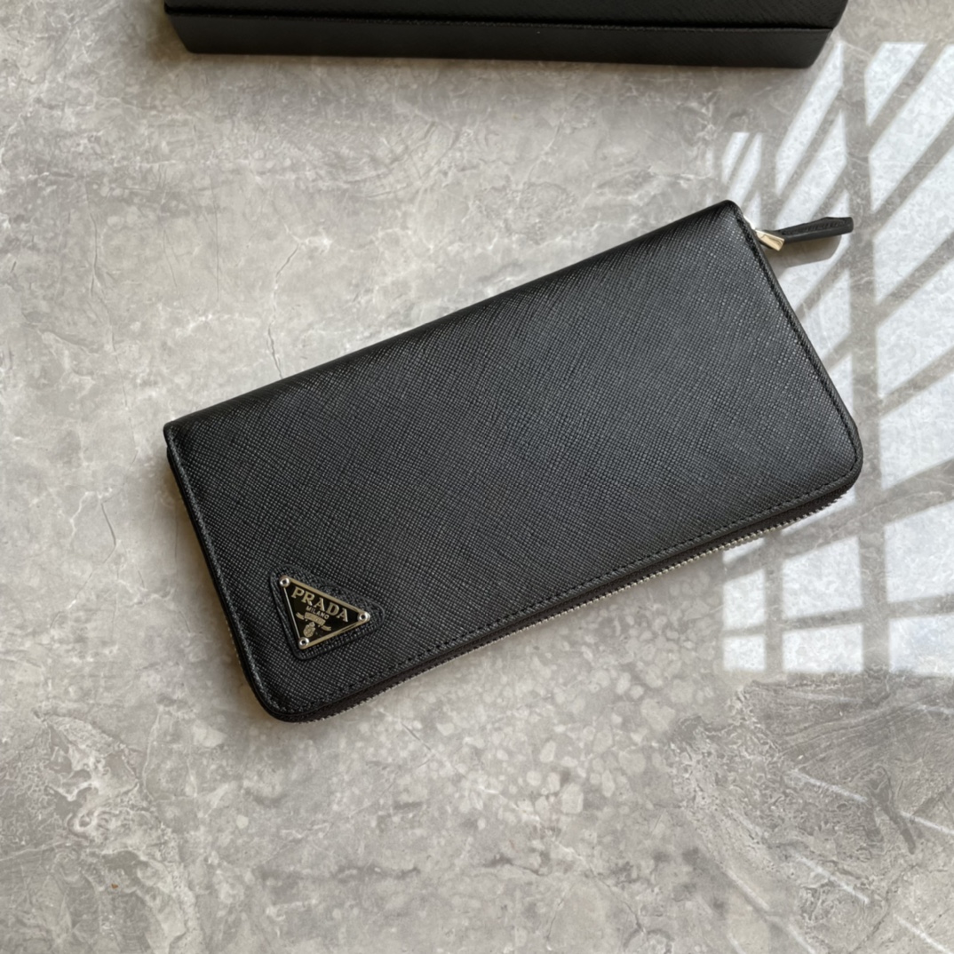 プラダハンドバッグスーパーコピー 柔らかい 財布 シンプル ロング 人気定番 ファッション 牛革 メンズ ブラック_4