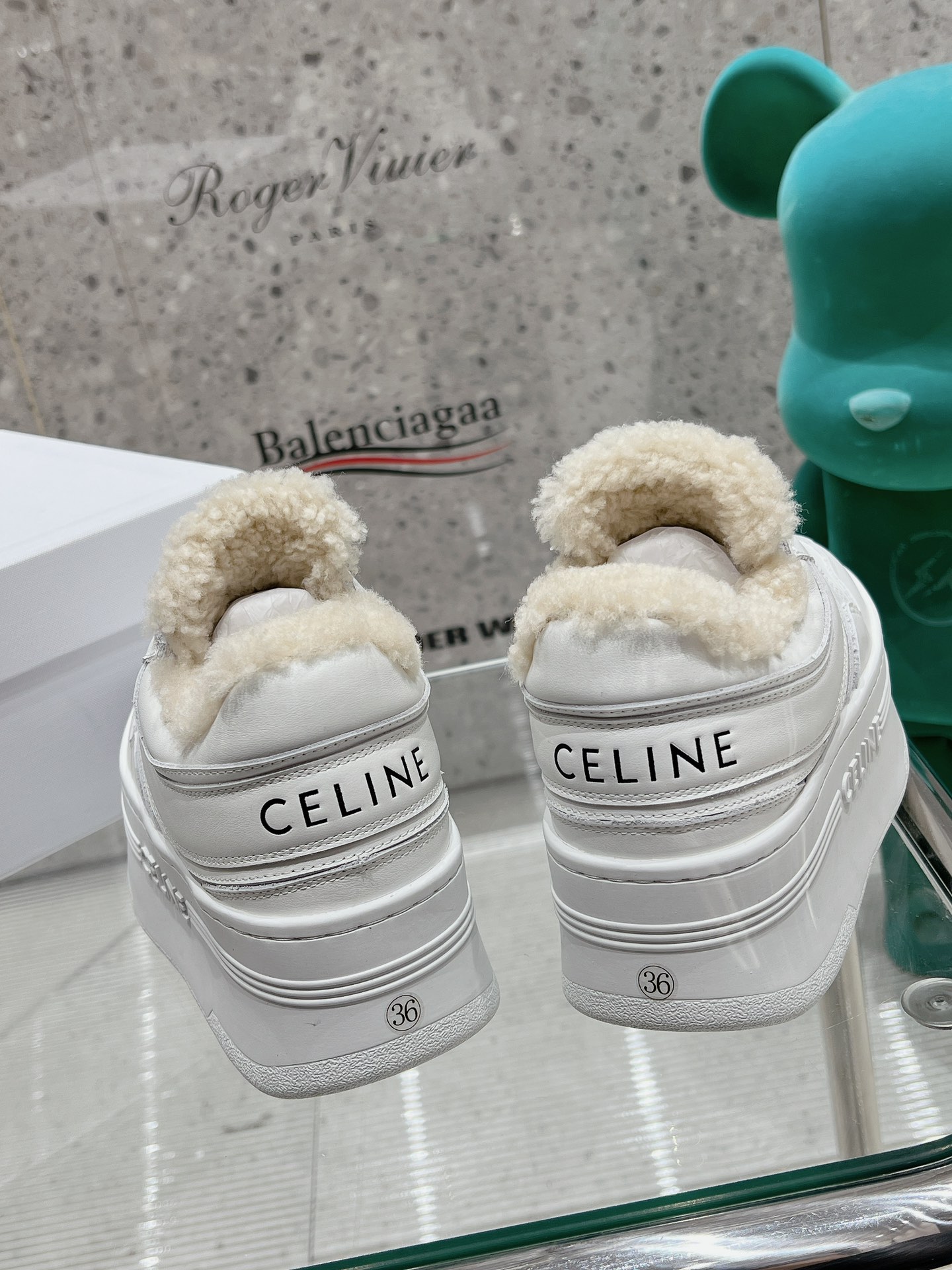 触り心地のいい miumiu ウェディング シューズコピー 歩きやすい 運動ランニング 通学 カジュアルシューズ 厚底 ホワイト_6