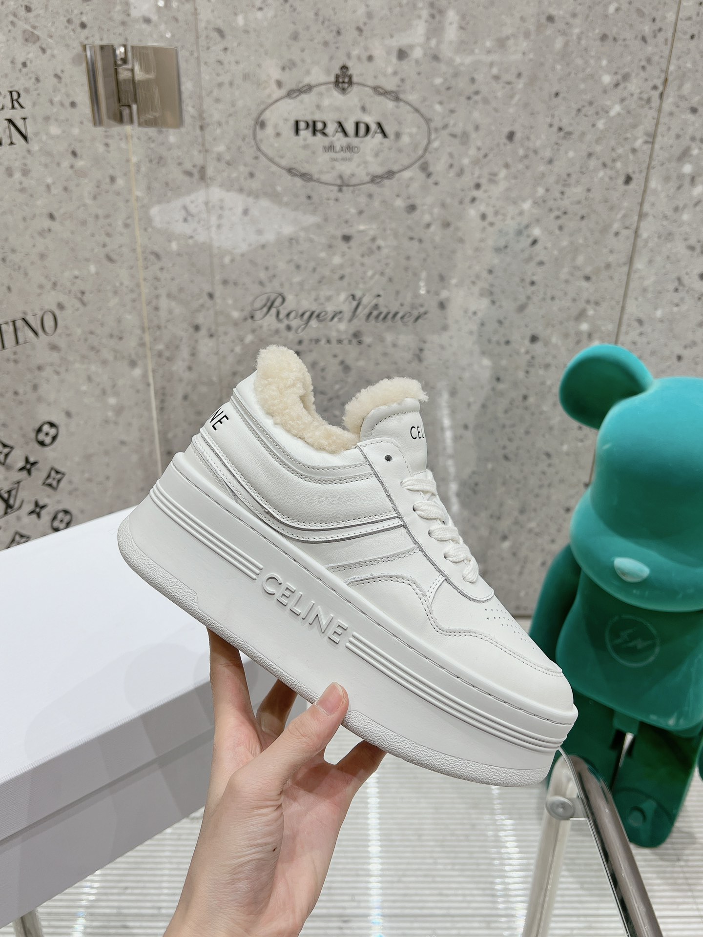 触り心地のいい miumiu ウェディング シューズコピー 歩きやすい 運動ランニング 通学 カジュアルシューズ 厚底 ホワイト_7