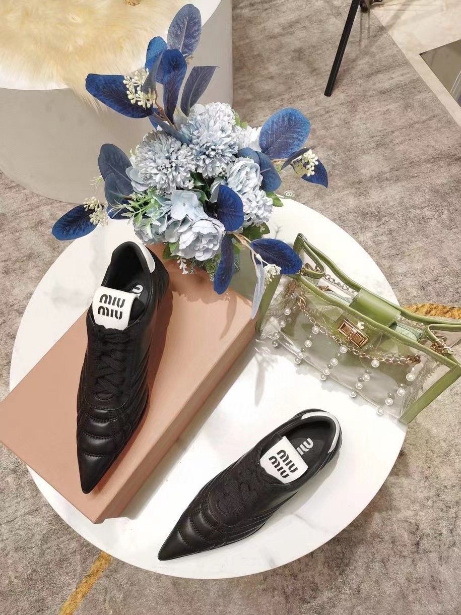 HOT品質保証 厚底 スニーカー miumiu激安通販 パンプス 軽量 高機能クッション通勤 痛くない ブラック_1