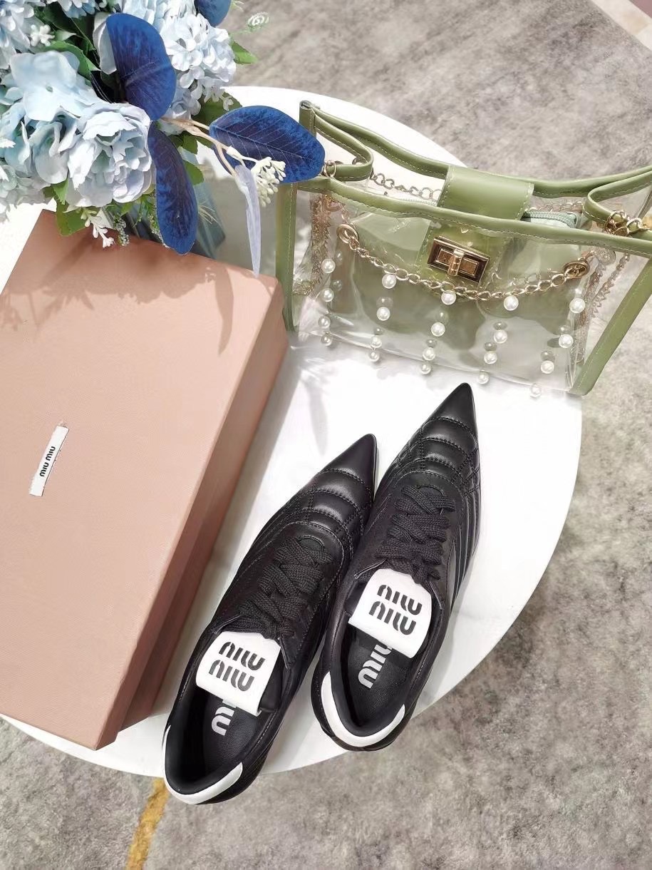HOT品質保証 厚底 スニーカー miumiu激安通販 パンプス 軽量 高機能クッション通勤 痛くない ブラック_2
