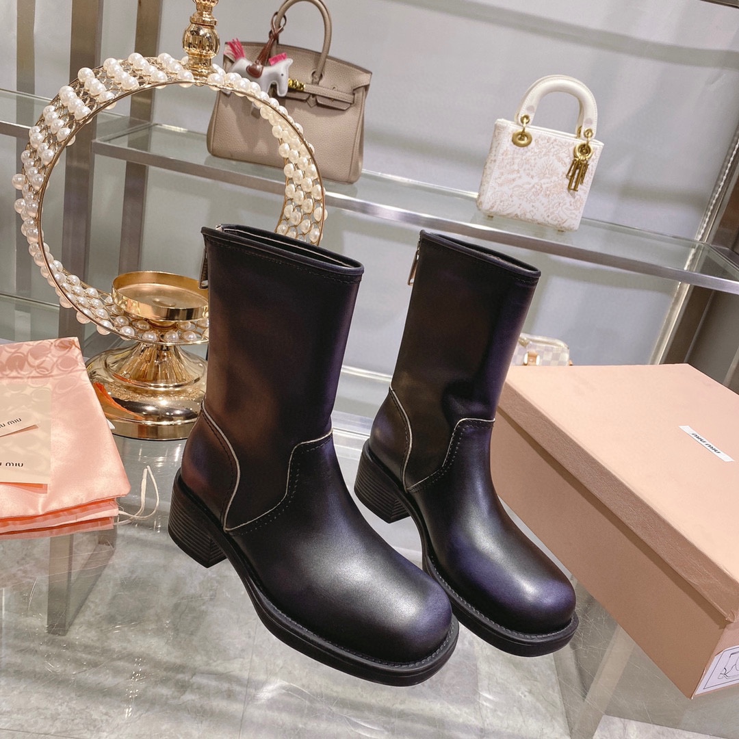 ミュウ ミュウ レース アップ シューズＮ級品 ブーツ 限定品 ハイカット 秋冬シューズ レディース ブラック_5