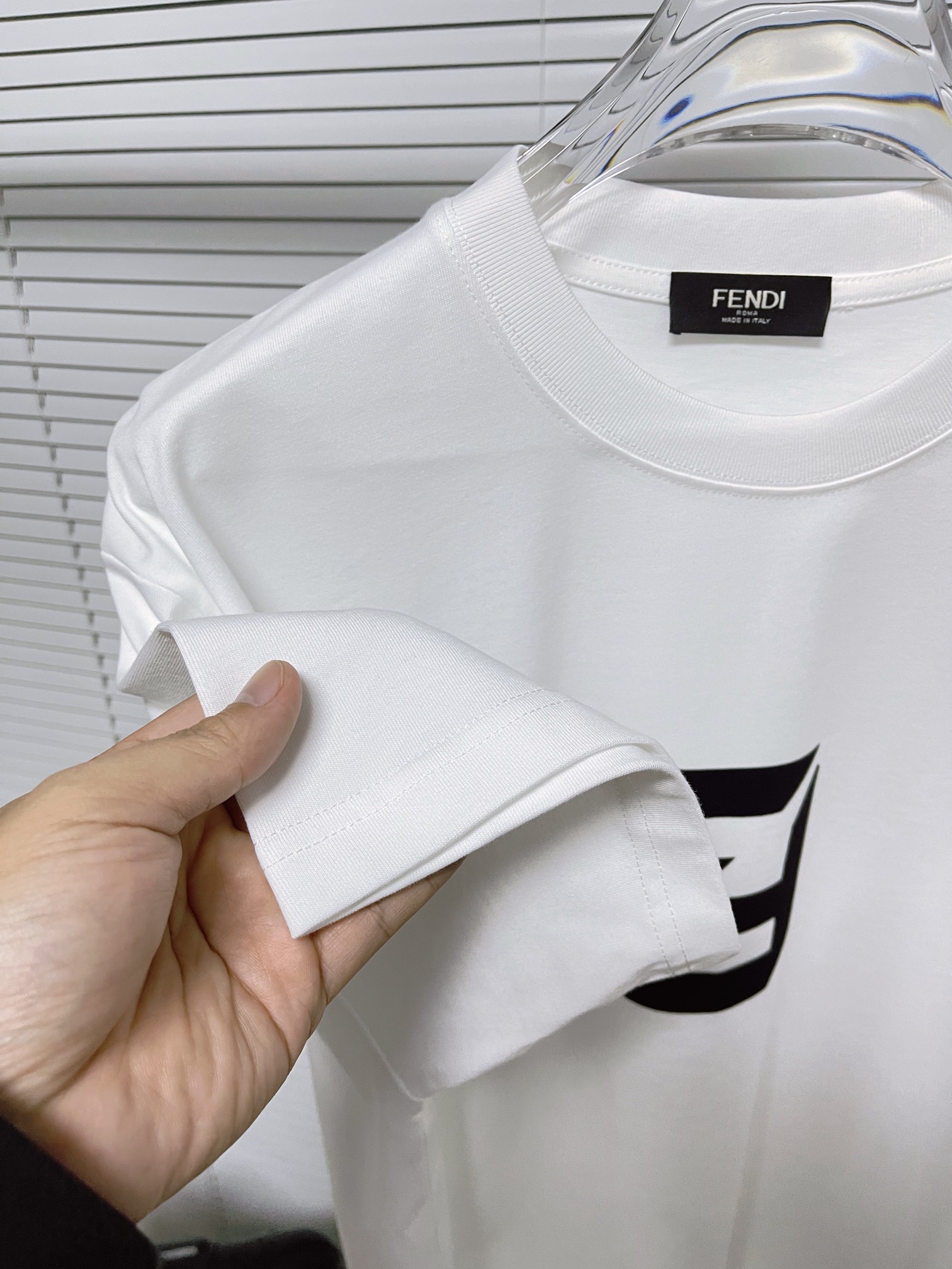 fendi t シャツＮ級品 プリント純綿 トップス 半袖 シンプル 人気定番 春夏服 通気性いい ファッション ホワイト_6