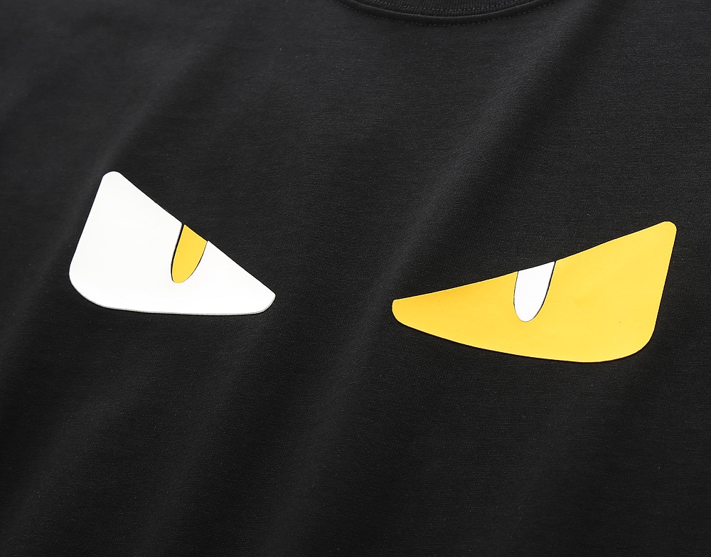 2024定番人気 fendi t シャツ レディース激安通販 短袖 プリント純綿 トップス Tシャツ 男女兼用 シンプル ブラック_5