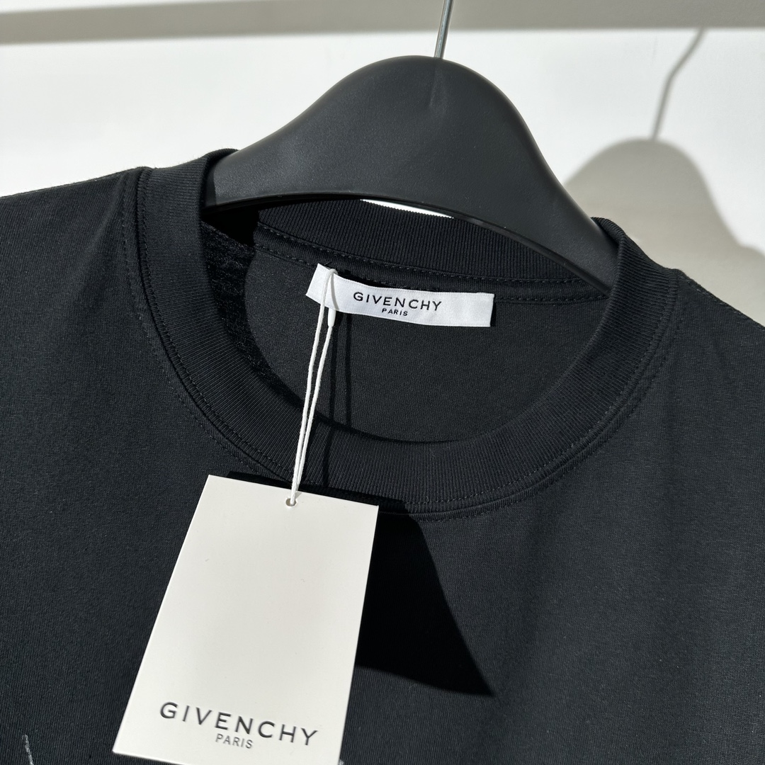ジバンシィ GIVENCHY限定 コピー 半袖 Tシャツ コットン ブラック 柔らかい 花柄_4