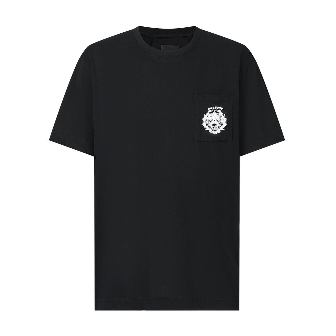 ジバンシィ n級品 コピー 半袖 Tシャツ コットン ブラック 柔らかい 花柄_1
