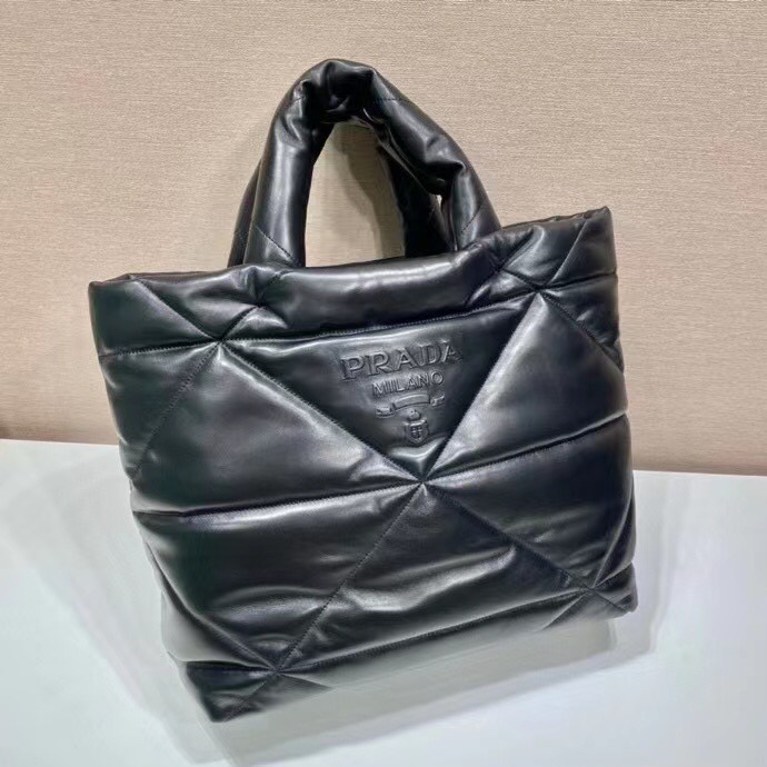 品質保証安い プラダキルティングバッグＮ級品 持ちバッグ 牛革 軽量 機能的 使いやすい 柔らかい ひし形柄 ブラック_2