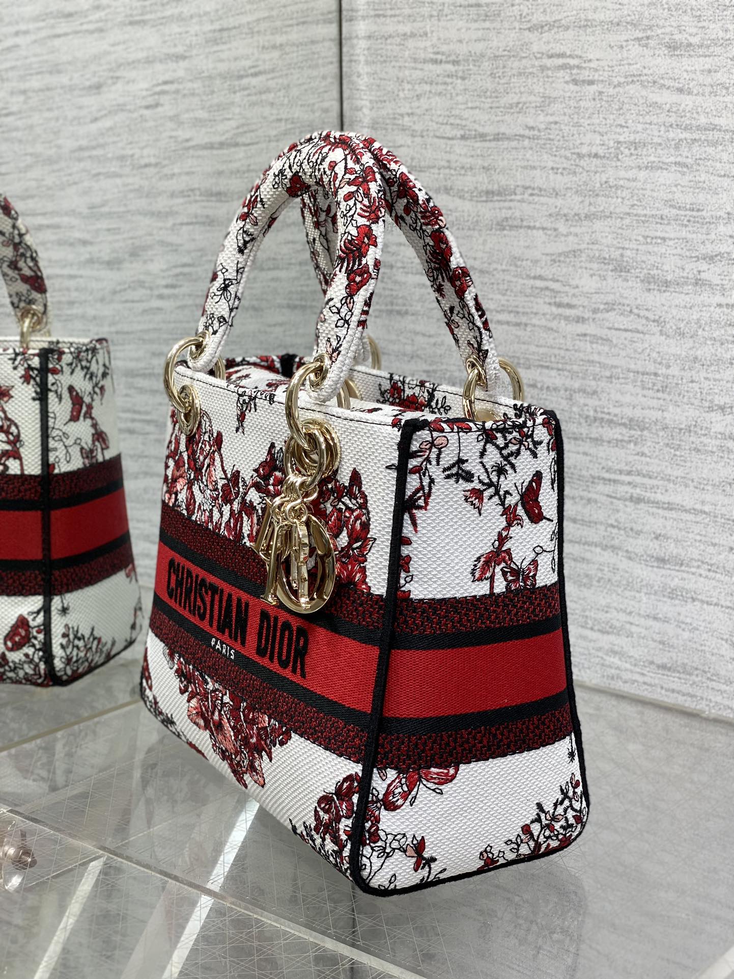 ディオール バックＮ級品 持ちバッグ 牛革 刺繍 シンプル 綺麗！ピコット レディース カラフル レッド_6
