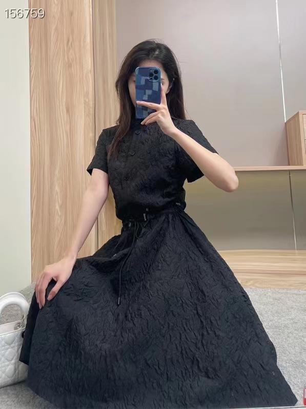 ディオール トートコピー レディース ワンピース スカート 可愛い 薄い 夏服 大人気 シンプル ブラック_3