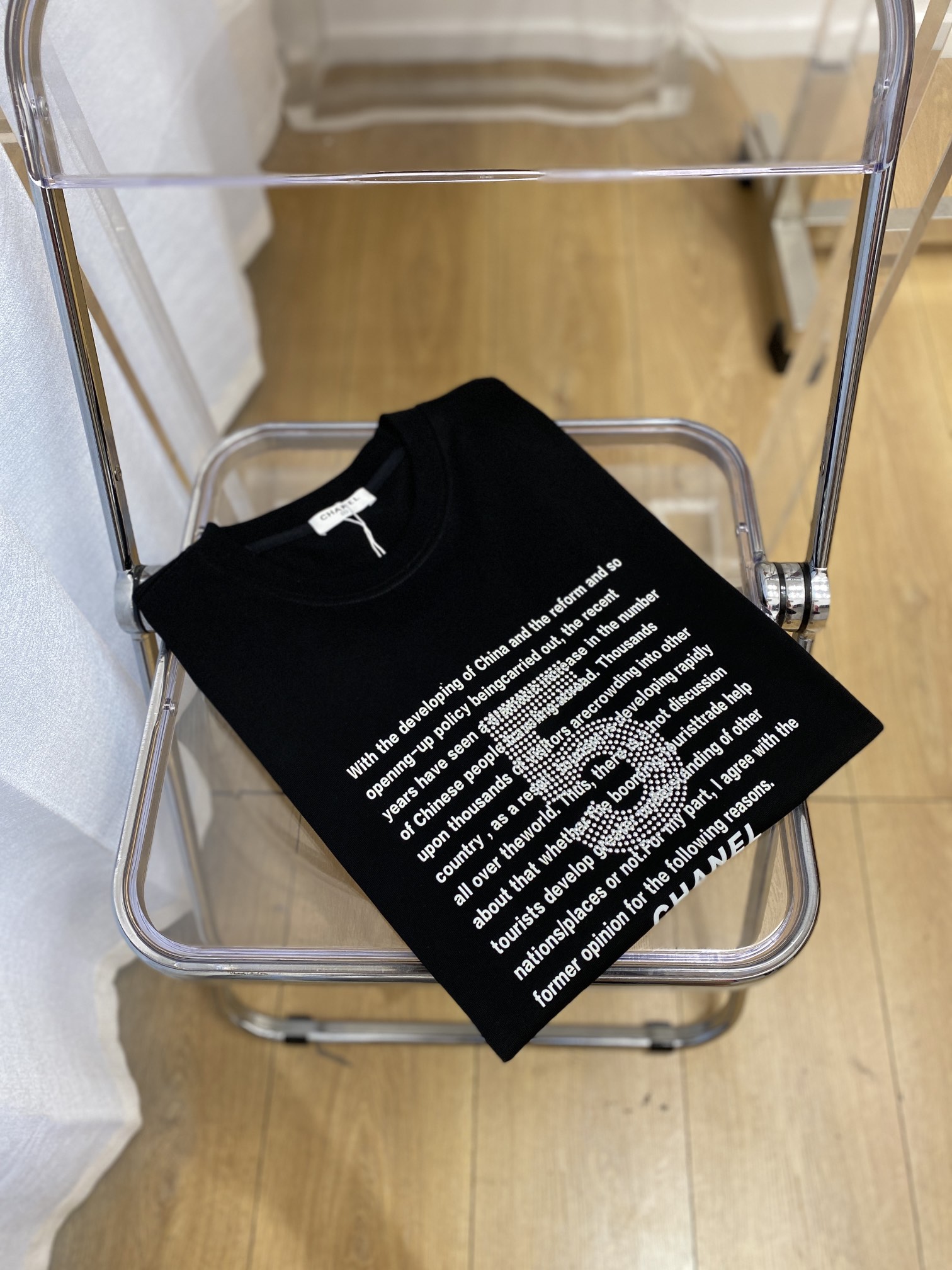 シャネル t シャツＮ級品 純綿 トップス 半袖 ロゴプリント 柔らかい ゆったり ファッション 2色可選_10