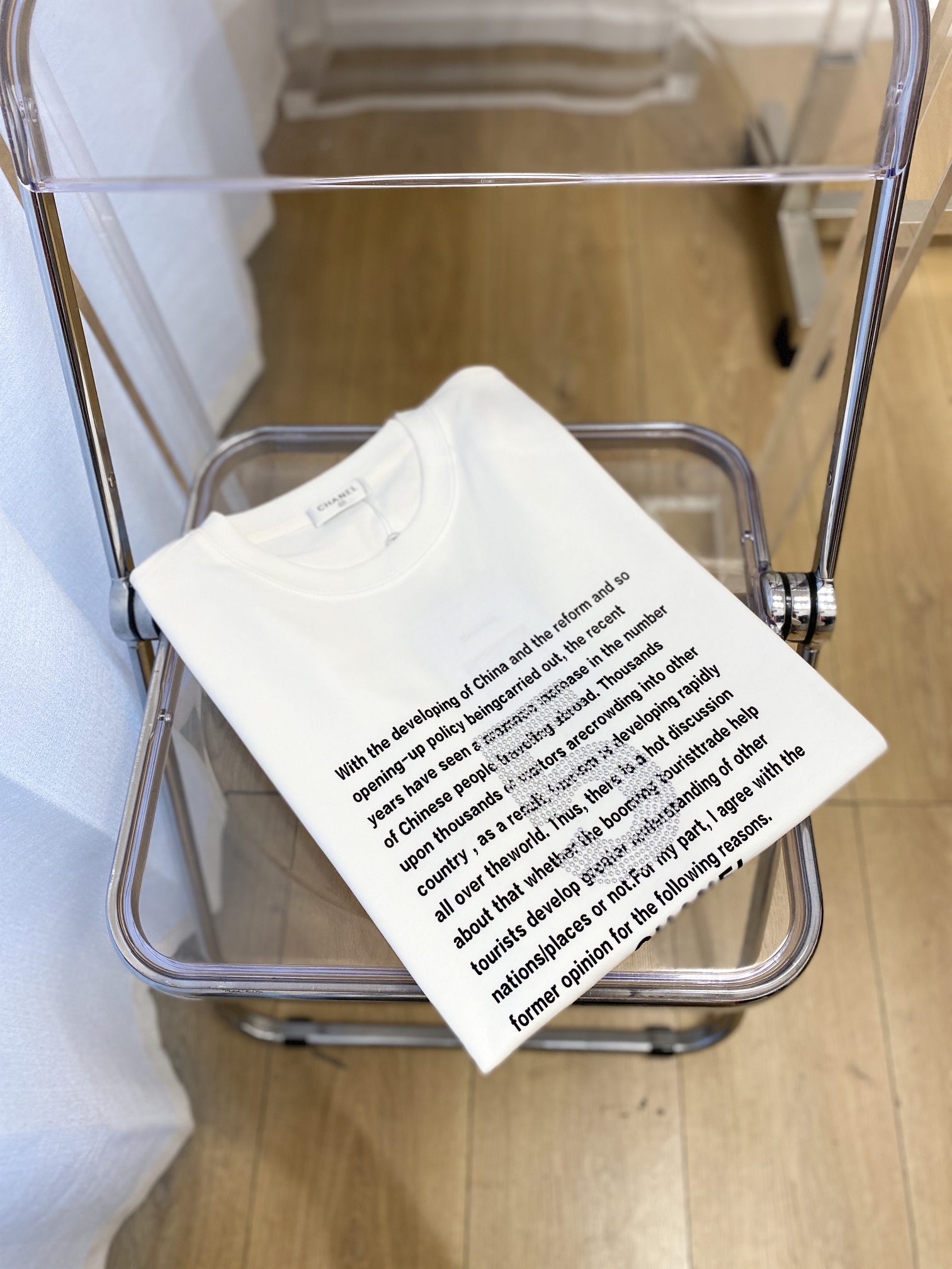 chanel t シャツ メンズ偽物 純綿 トップス ゆったり 短袖 プリント シンプル ファッション ホワイト_5