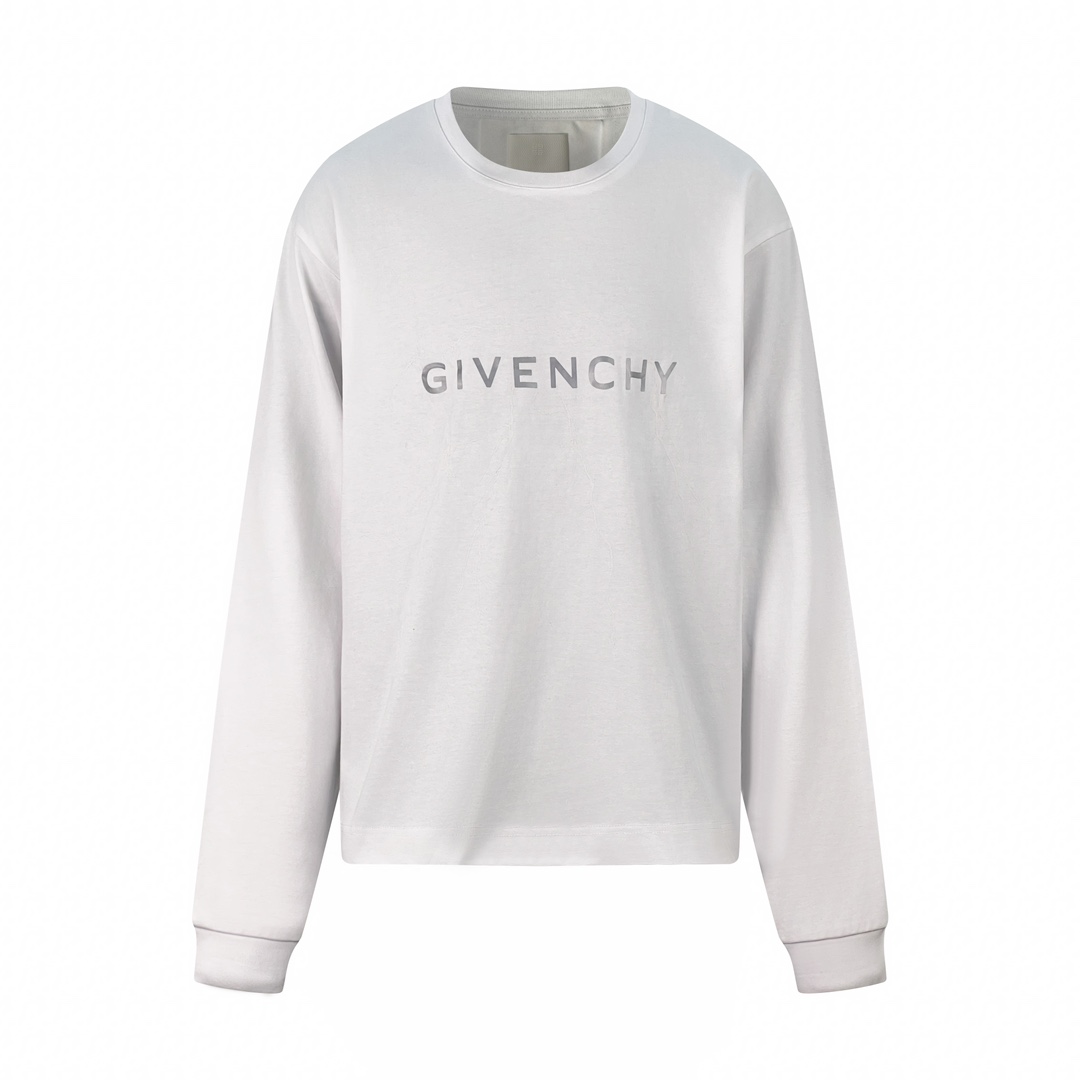 ジバンシィ 定番人気物 コピー 長袖 Tシャツ コットン ホワイト 柔らかい 花柄_1