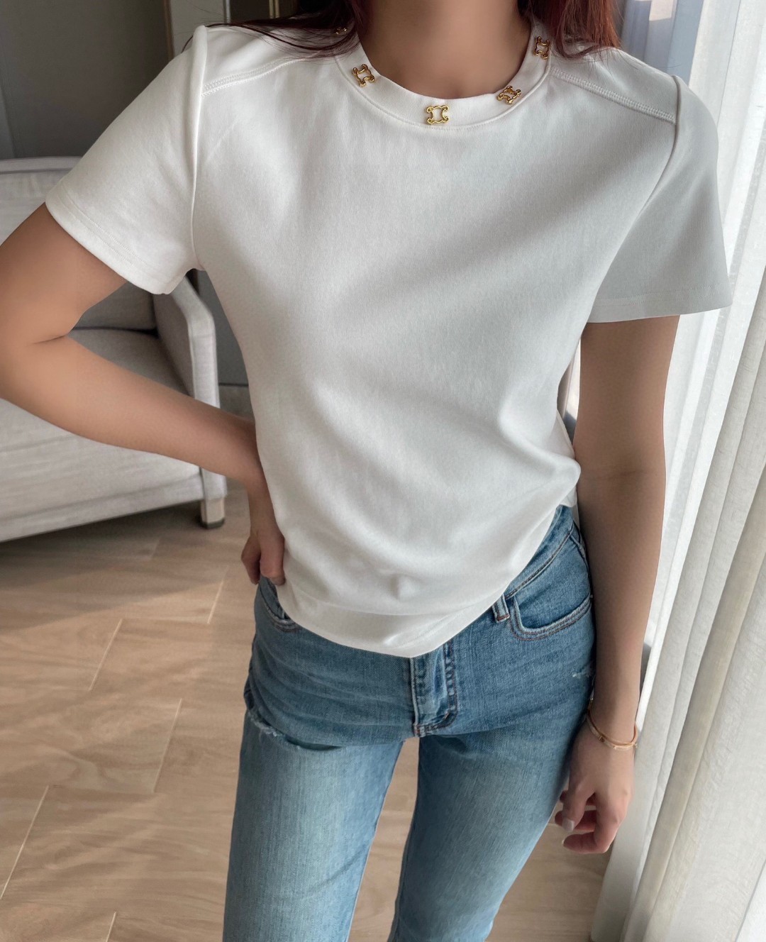 華やかに演出する セリーヌtシャツ コーデ偽物 半袖 トップス シンプル 純綿 ロゴプリント 2色可選_3