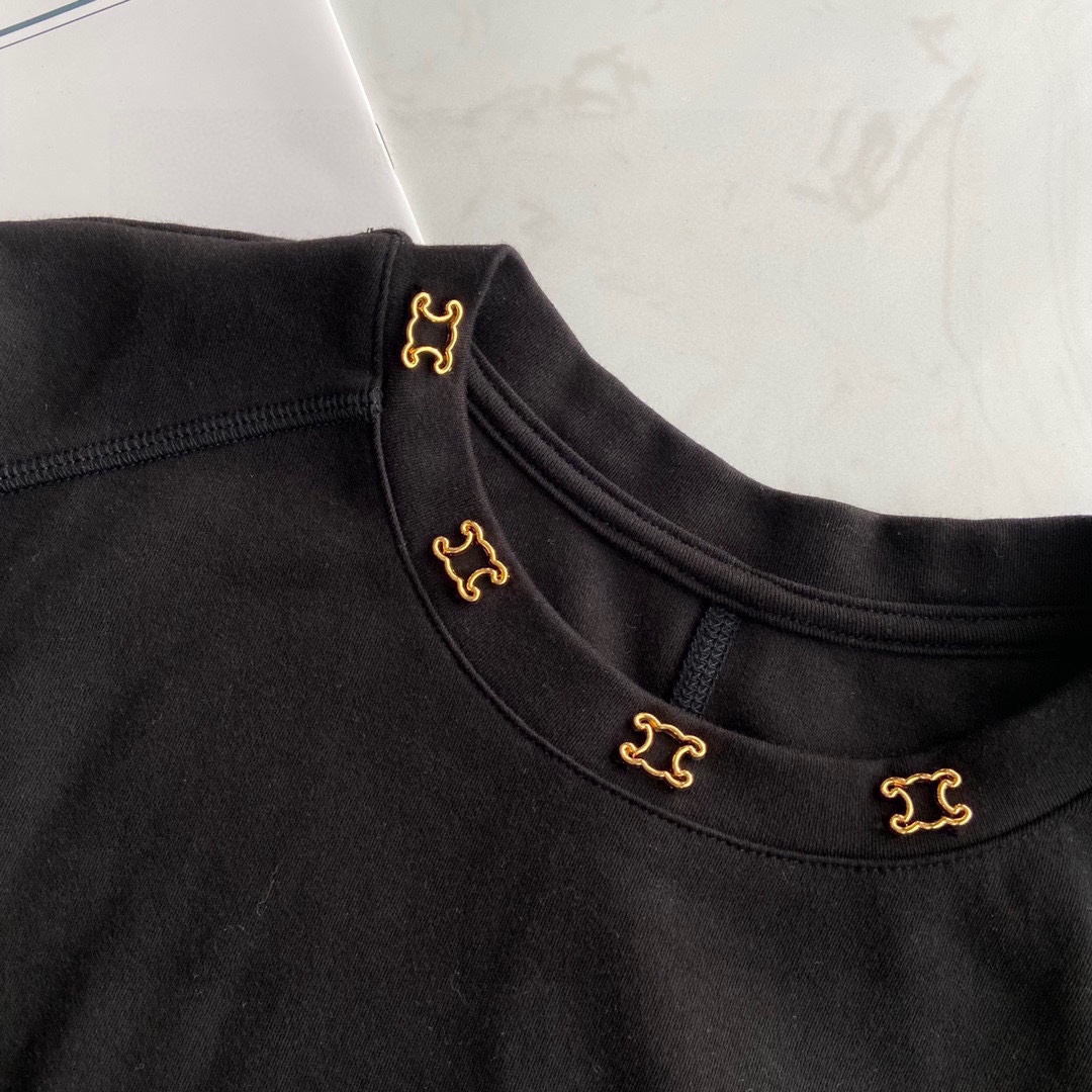 華やかに演出する セリーヌtシャツ コーデ偽物 半袖 トップス シンプル 純綿 ロゴプリント 2色可選_6