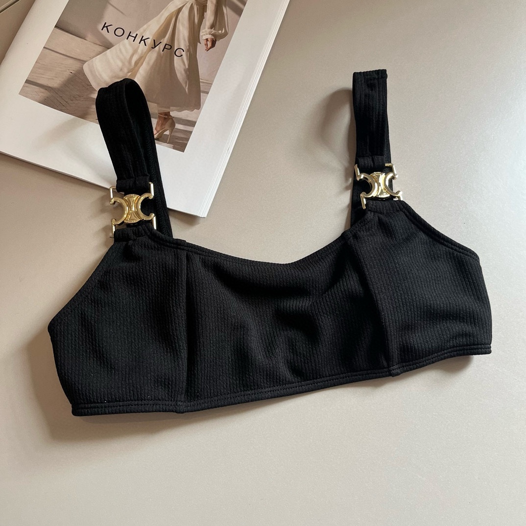 セリーヌ レディース トップススーパーコピー 水着 セット 上下2点 プール 温泉 水泳 スイミング レディース ブラック_3