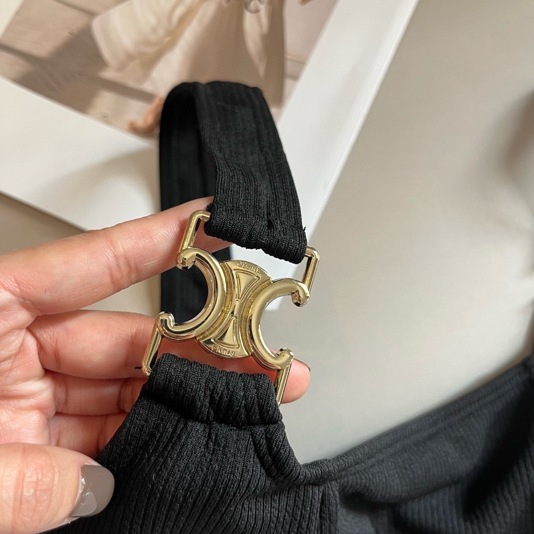 セリーヌ レディース トップススーパーコピー 水着 セット 上下2点 プール 温泉 水泳 スイミング レディース ブラック_5