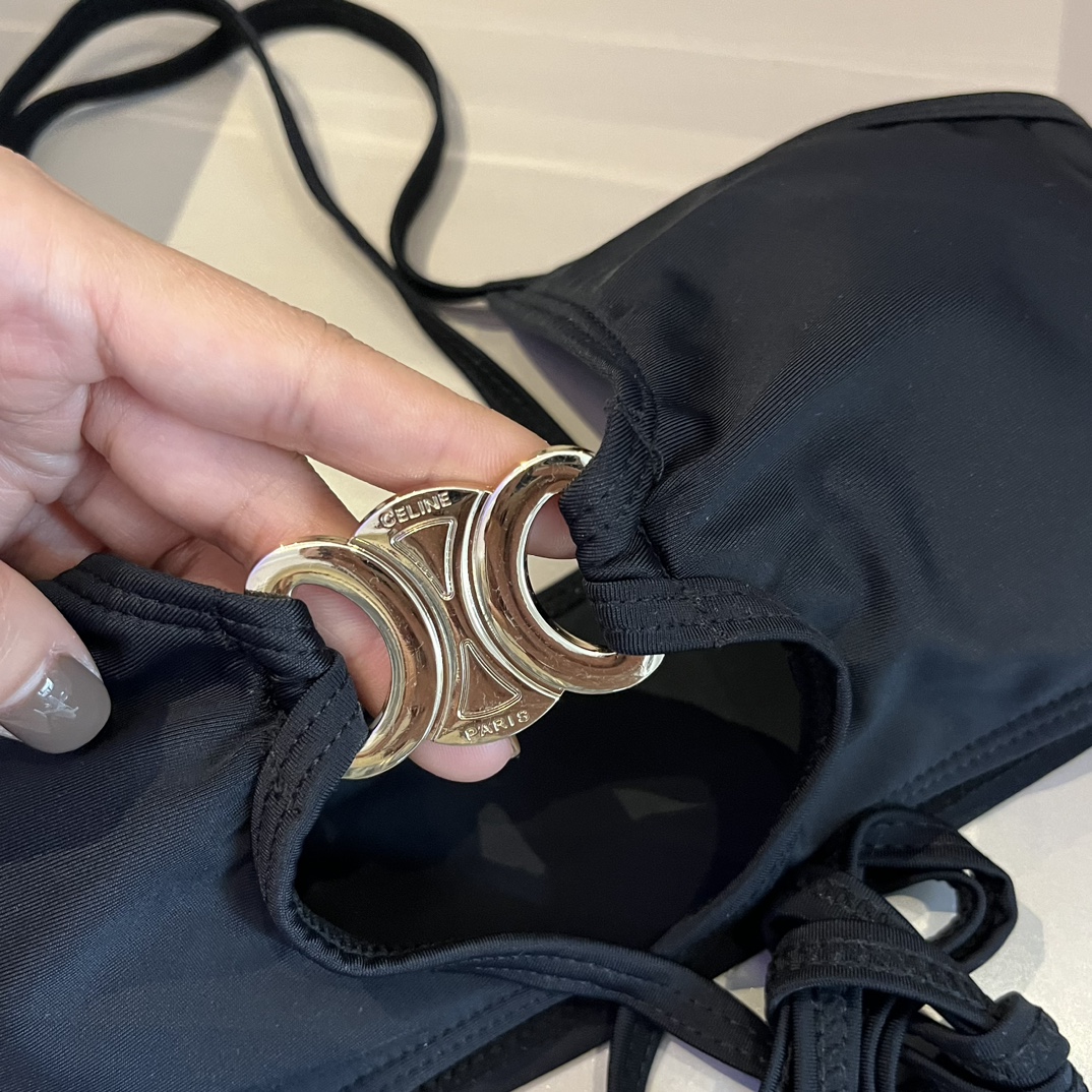 素敵な セリーヌ 水 値段激安通販 水着 セット プール 温泉 水泳 ビキニ シンプル レディース ブラック_4