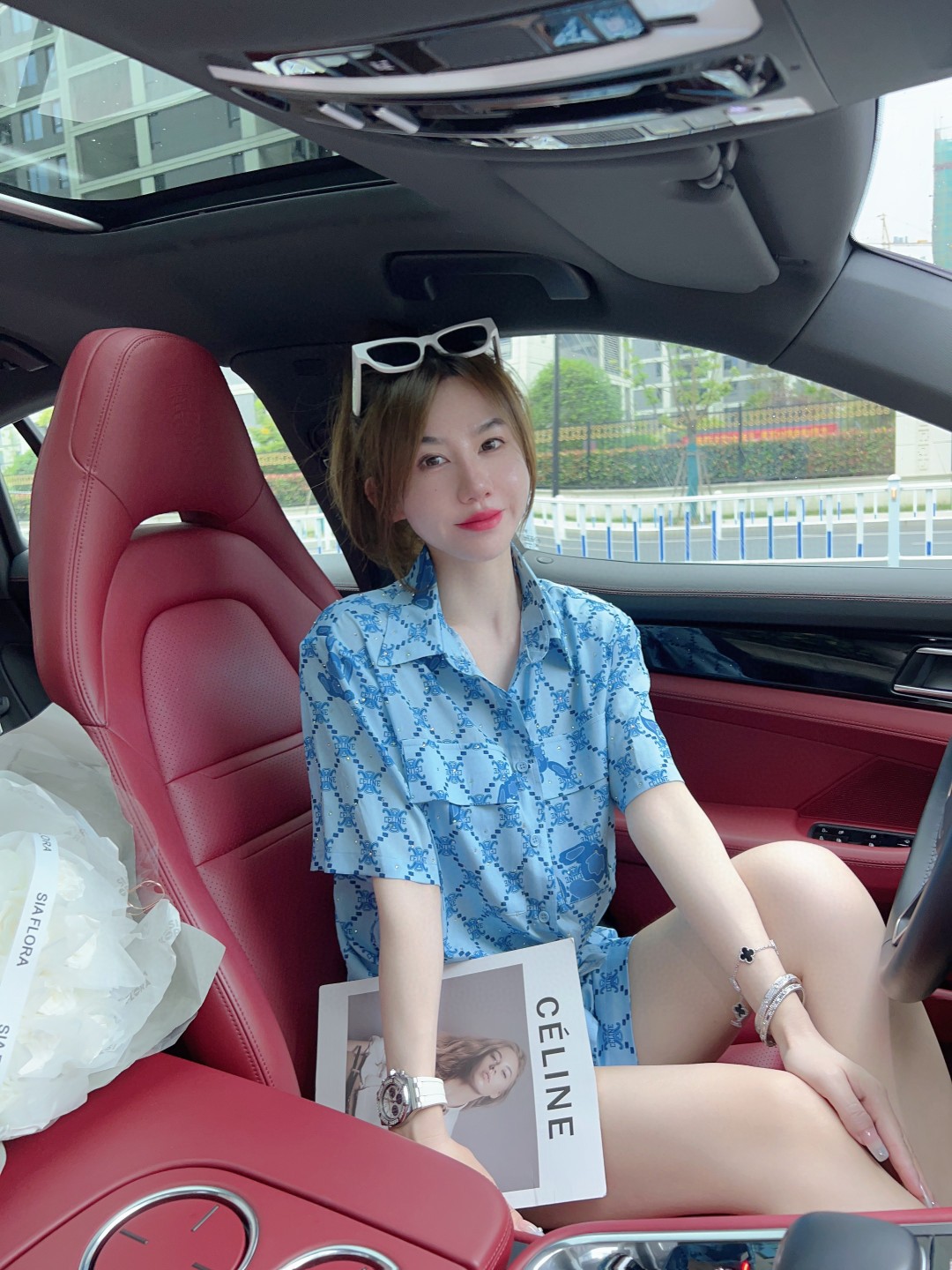 NEW夏の セリーヌ ハーフパンツスーパーコピー カジュアルズボン ショットパンツ オールインワン 着痩せ レディース ブルー_5