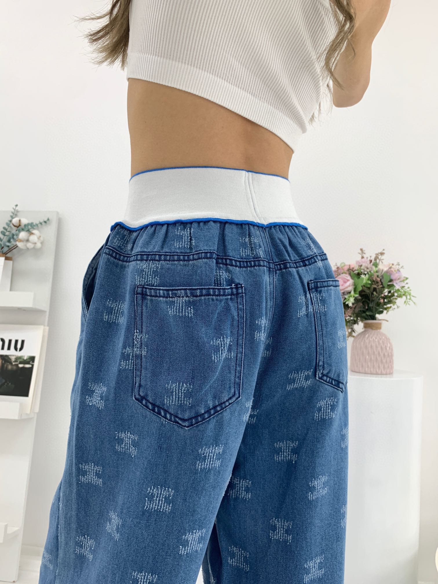 抜群な存在感  セリーヌ フレアパンツ激安通販 カジュアルズボン 春夏新品 デニム ファッション 人気商品 快適 ブルー_5