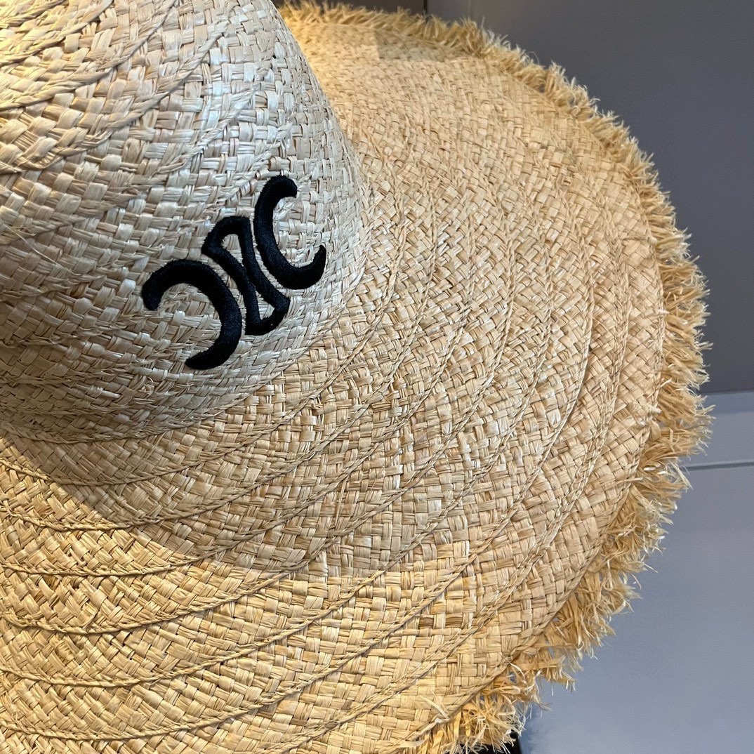 HOT100%新品 セリーヌキャップスーパーコピー ロゴ刺繍 幅57㎝ 日焼け止め 夏品 涼しい 麦わら 草編め_7