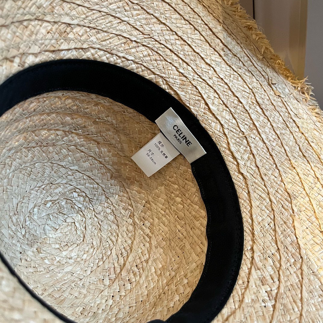 HOT100%新品 セリーヌキャップスーパーコピー ロゴ刺繍 幅57㎝ 日焼け止め 夏品 涼しい 麦わら 草編め_8