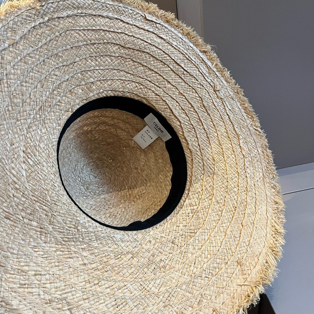 HOT100%新品 セリーヌキャップスーパーコピー ロゴ刺繍 幅57㎝ 日焼け止め 夏品 涼しい 麦わら 草編め_9