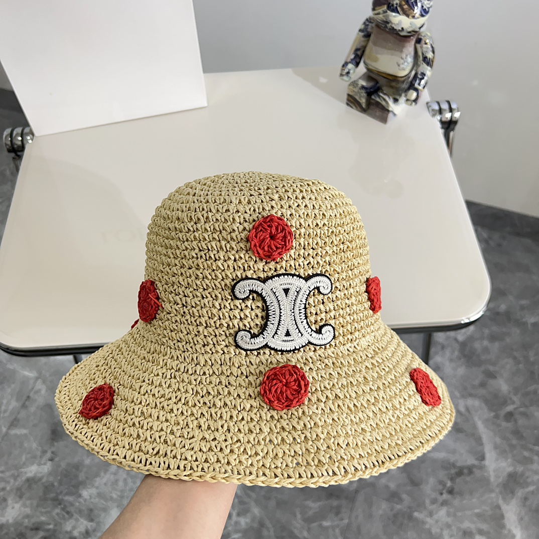 メンズ セリーヌキャップ激安通販 日焼け止め 夏品 涼しい 麦わら 草編め 夏の旅行 ビーチ レッド_6