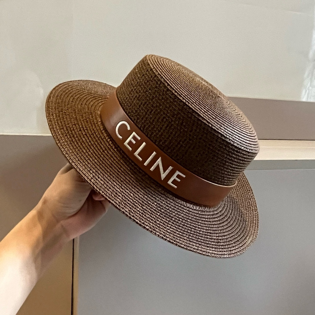 セリーヌキャップ レディースＮ級品 草編み 日焼け止め 夏 涼しい 夏の旅行 ビーチ ファッション ブラウン_7