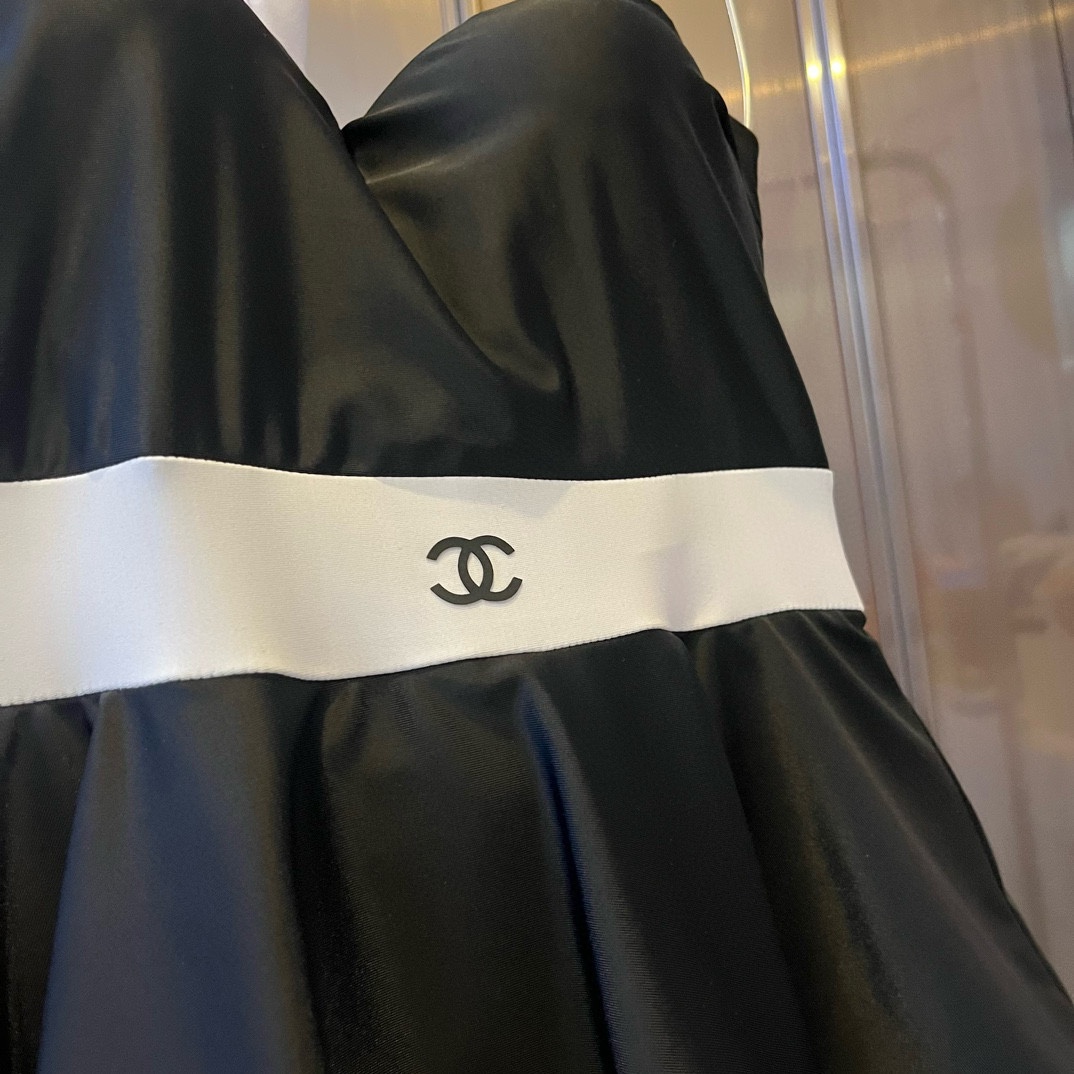 シャネル 水チークＮ級品 レディース セクシー ビキニ 通気性いい ワンピース 旅行 スイミング 泳ぎ服 ブラック_5
