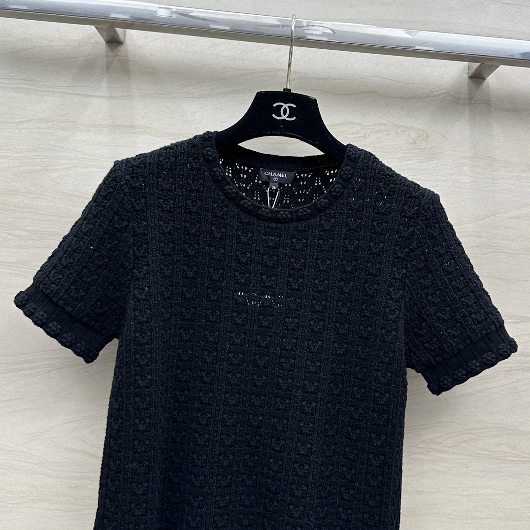 NEW夏の シャネル t シャツスーパーコピー 純綿 春夏新品 半袖 トップス 高品質 シンプル ブラック_2