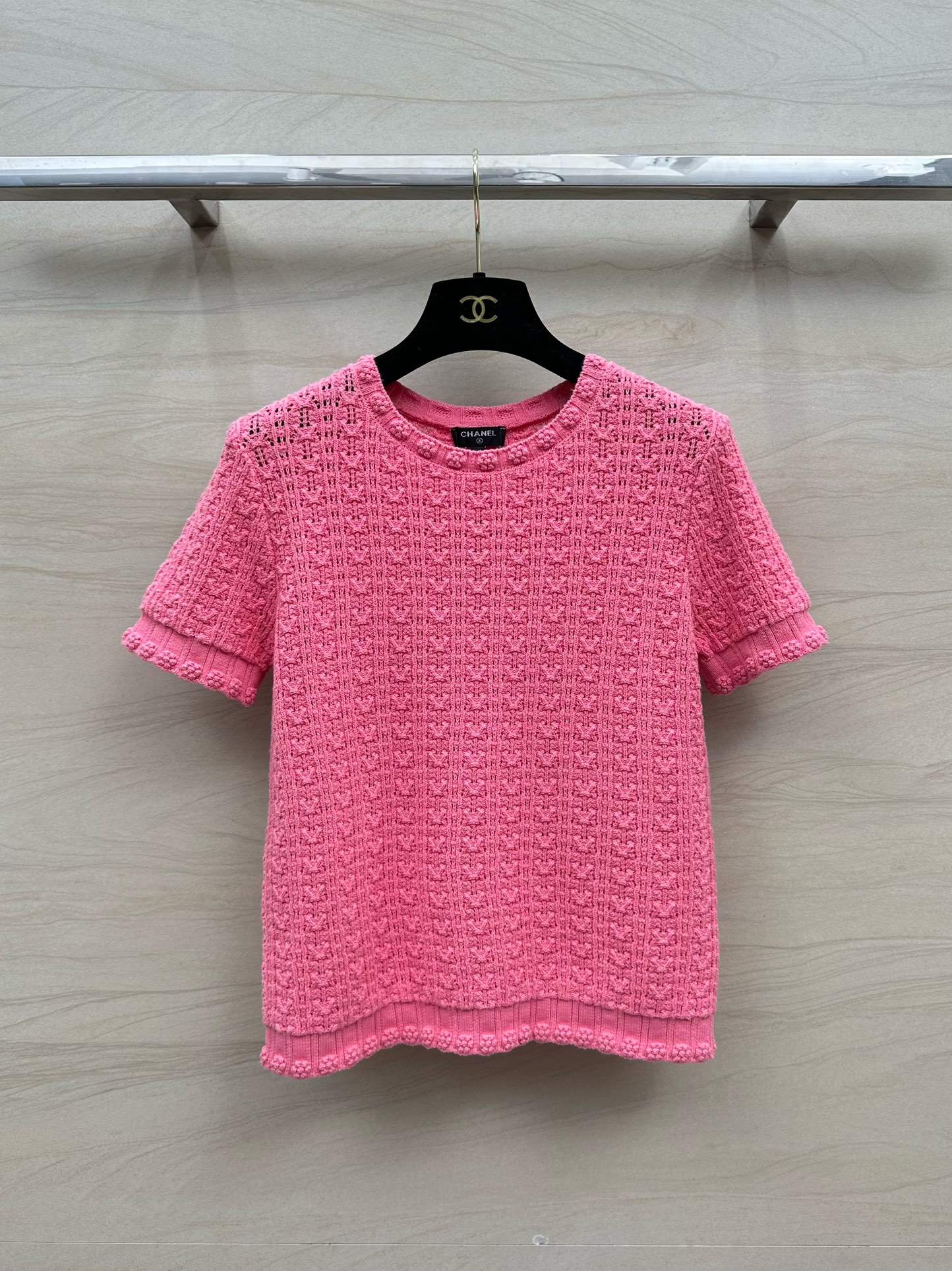 NEW夏の chanel t シャツ レディース偽物 純綿 春夏新品 半袖 トップス 高品質 シンプル ローズレッド_1