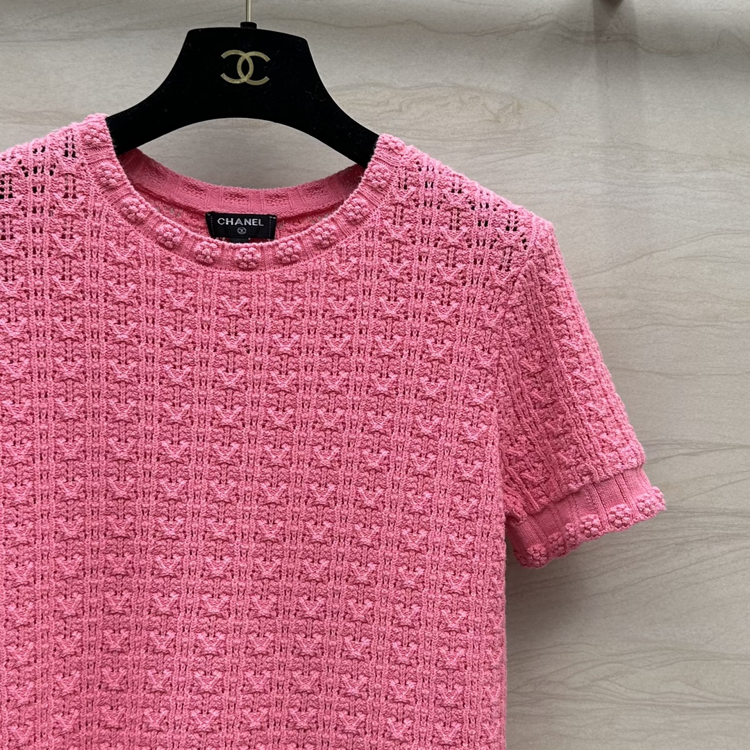 NEW夏の chanel t シャツ レディース偽物 純綿 春夏新品 半袖 トップス 高品質 シンプル ローズレッド_4